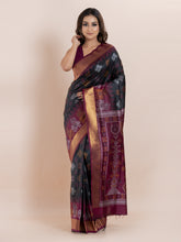 KAVVYA  BLACK IKAT SILK SAREE